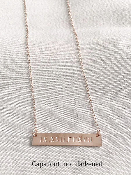 Bar Necklace  -Sterling silver - 14K filled yellow gold - 14K filled rose gold - Hand to Heart Jewelry