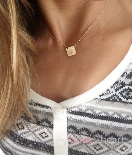 Small Square Necklace - Hand to Heart Jewelry