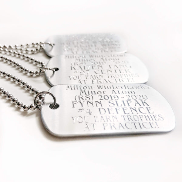 Team Dog Tag Necklaces