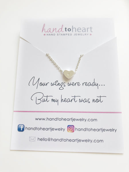 Memorial Heart Necklace - Hand to Heart Jewelry