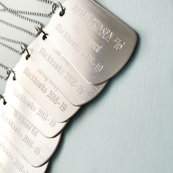 Team Dog Tag Necklaces - Hand to Heart Jewelry