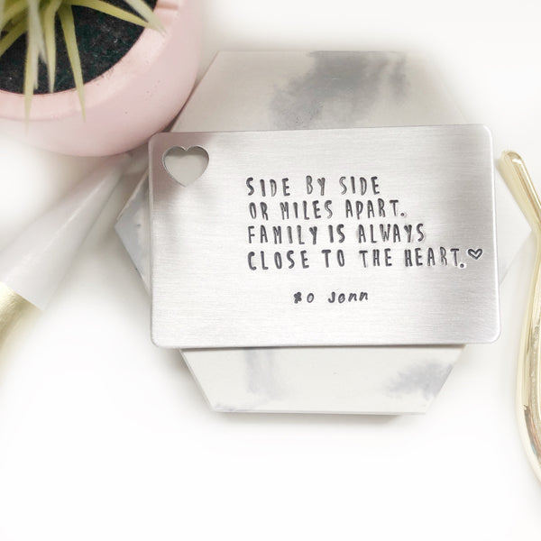 Wallet Card with Heart Cutout - Hand to Heart Jewelry