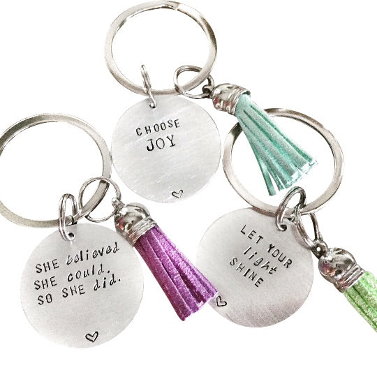 Inspirational Motivating Keychain - Hand to Heart Jewelry