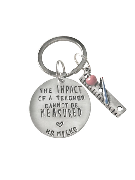 Teacher Ruler Keychain - Hand to Heart Jewelry