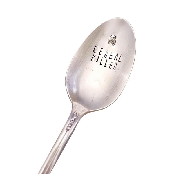 Cereal Killer - Antique Spoon - Hand Stamped Spoon - Hand to Heart Jewelry