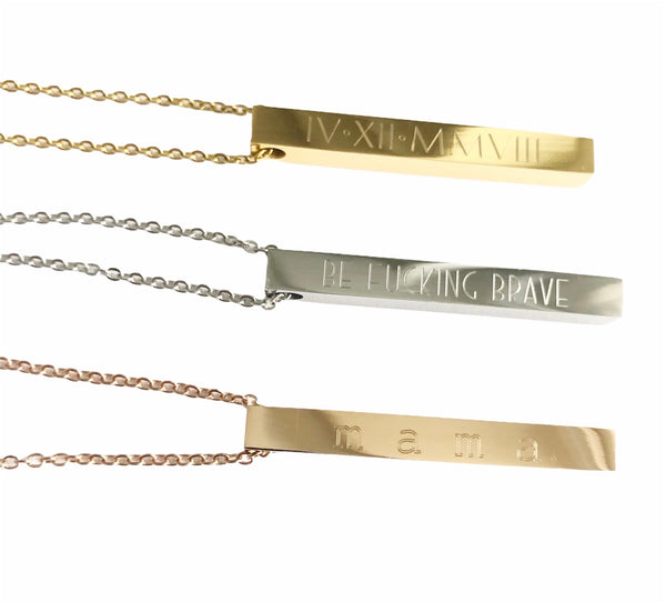 Four Sided Bar Necklace