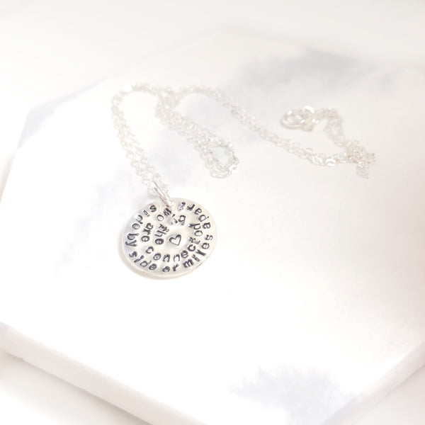 Spiral Saying Necklace - Sterling Silver - Hand to Heart Jewelry