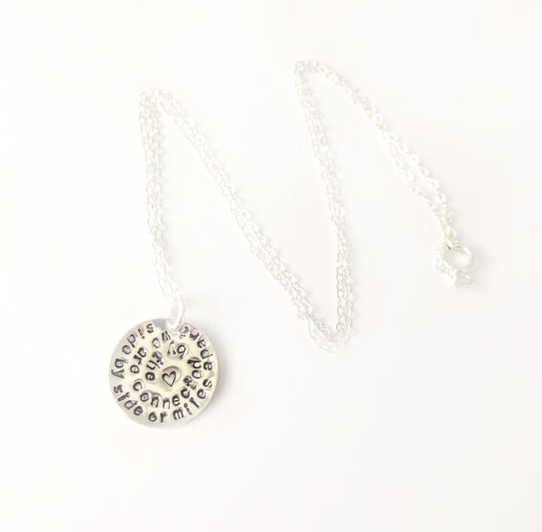Spiral Saying Necklace - Sterling Silver - Hand to Heart Jewelry