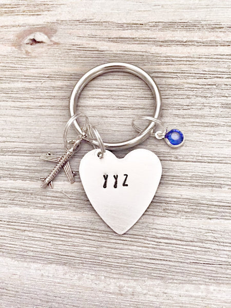 Airport - Travel - Frequent Flyer Keychain - Hand to Heart Jewelry