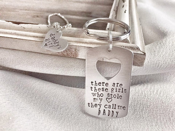 This Girl Stole my Heart - Daddy Keychain - Hand to Heart Jewelry