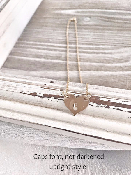 Sweetheart Necklace - Heart Necklace - 14K Yellow Gold Filled - Hand to Heart Jewelry