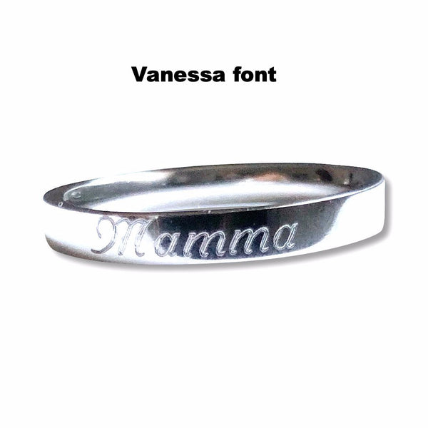 Engraved Stainless Steel Rings - Hand to Heart Jewelry