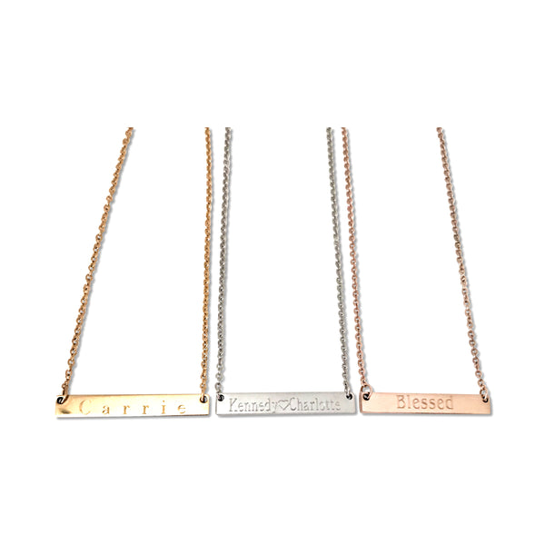 Stainless Steel Bar Necklaces - Hand to Heart Jewelry