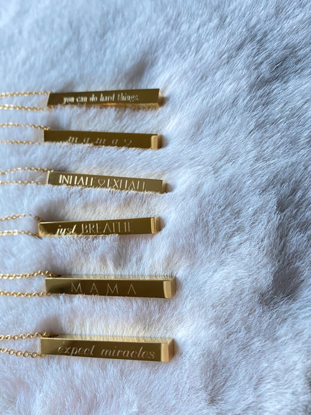 Gold 30" Long Bar Necklace