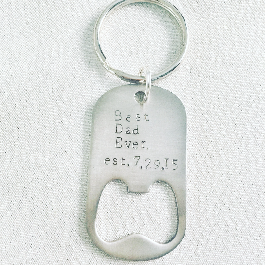 Best Dad Ever - Bottle Opener Keychain - Hand to Heart Jewelry