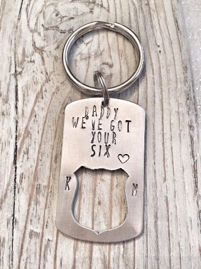 We've Got Your Six Keychain - Hand to Heart Jewelry