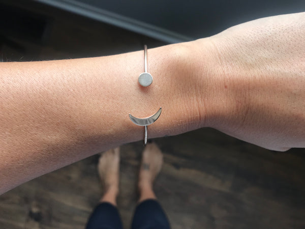 Moon & Star Bangle - Hand to Heart Jewelry