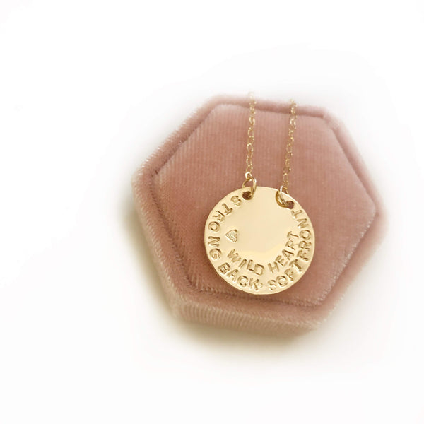 Large Disk Necklace - Hand Stamped