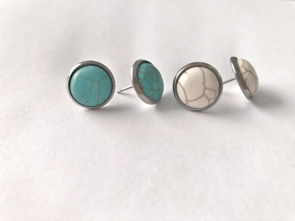 Turquoise Stone Earrings - Hand to Heart Jewelry