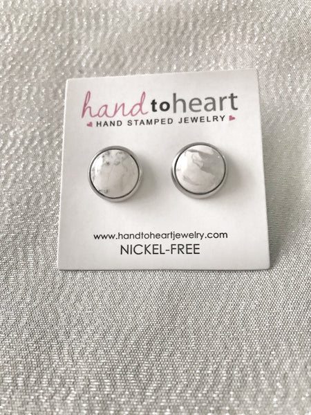 Marble Earrings - Hand to Heart Jewelry