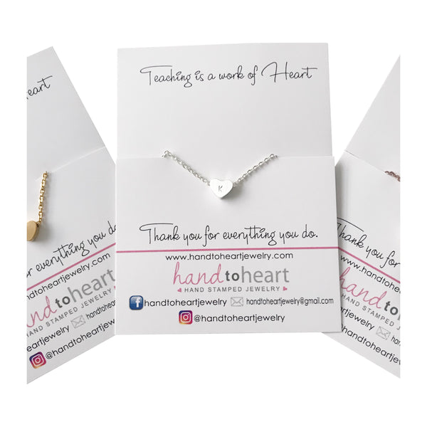 Teaching is a Work of Heart Necklace - Hand to Heart Jewelry