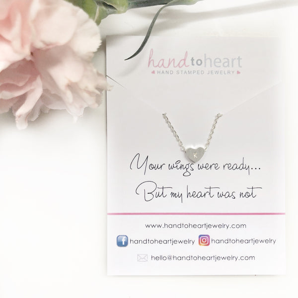 Memorial Heart Necklace - Hand to Heart Jewelry