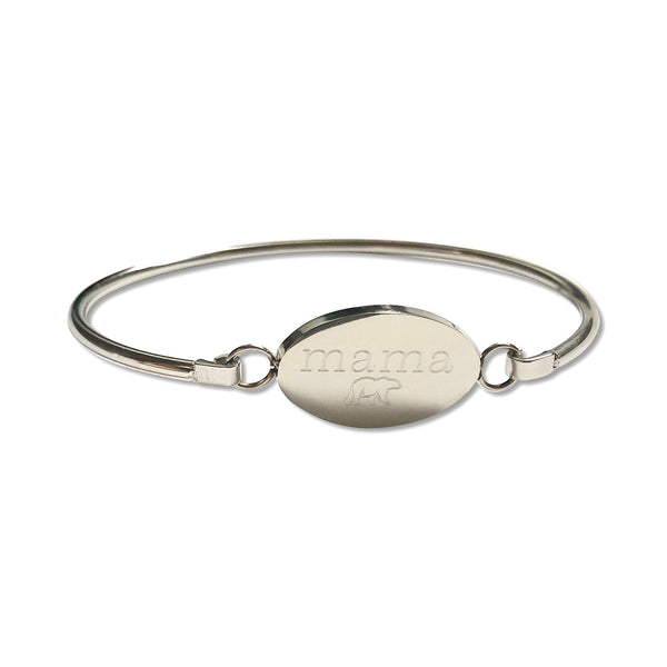 Oval Personalized Bangle - Hand to Heart Jewelry