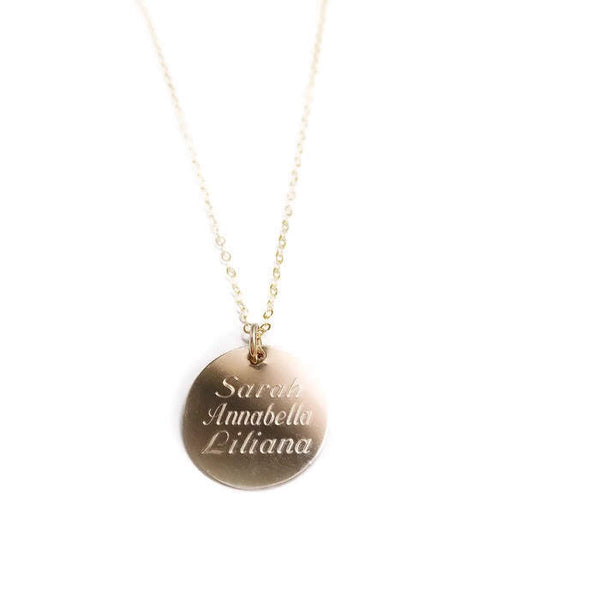 Large Disk Necklace - Engraved