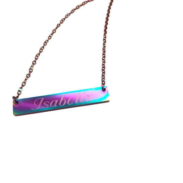 Rainbow Bar Necklace - Hand to Heart Jewelry