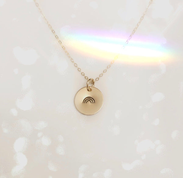 Rainbow Disk Necklace - Hand to Heart Jewelry