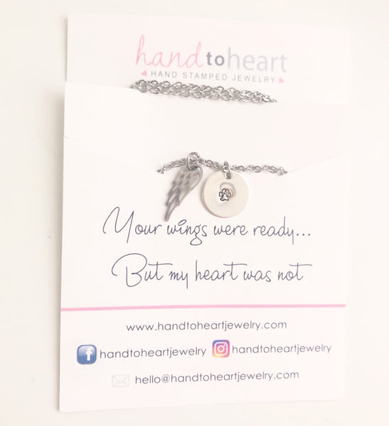 Pet Memorial Necklace - Hand to Heart Jewelry