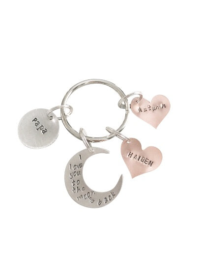 Love You to the Moon & Back Keychain - Hand to Heart Jewelry