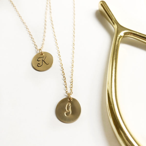 Everyday Disk Necklace - 14K Filled Gold - Hand to Heart Jewelry
