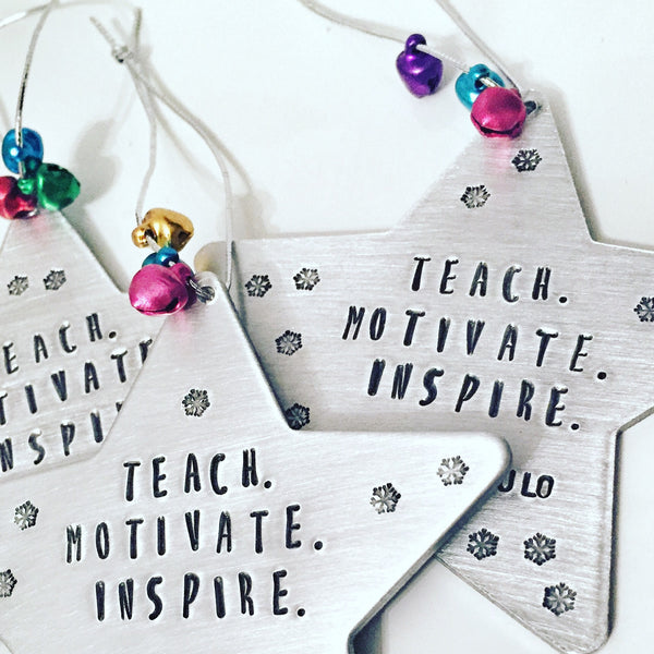 Teacher Ornament - Hand to Heart Jewelry