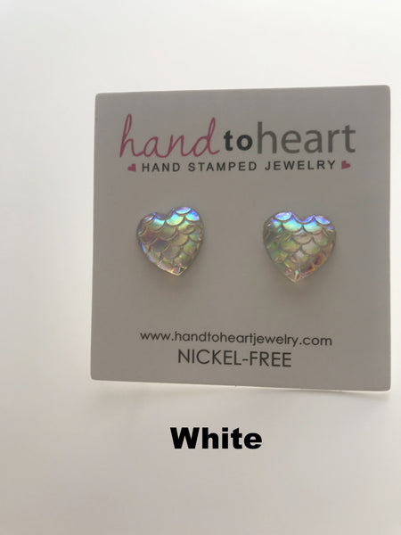 Children's Mermaid Earrings - Plastic, hypo-allergenic posts - Nickel free earrings - Hand to Heart Jewelry