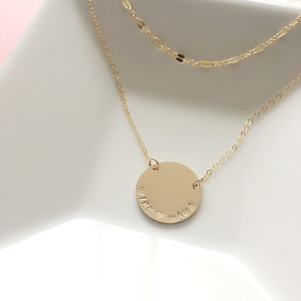 Large Disk Necklace - Hand to Heart Jewelry